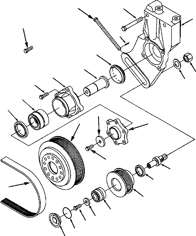 Схема запчастей Komatsu WA450-3L - FIG. A-AA ПРИВОД ВЕНТИЛЯТОРА ДВИГАТЕЛЬ