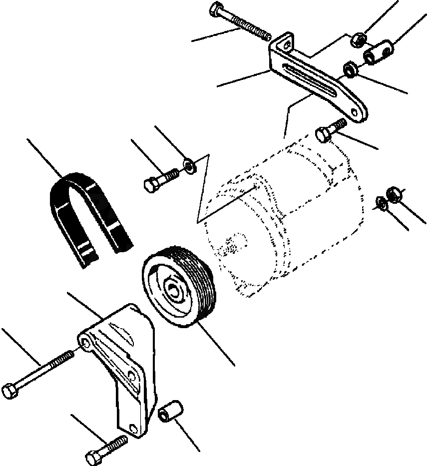 Схема запчастей Komatsu WA450-3L - FIG. A-A КРЕПЛЕНИЕ ГЕНЕРАТОРА ДВИГАТЕЛЬ