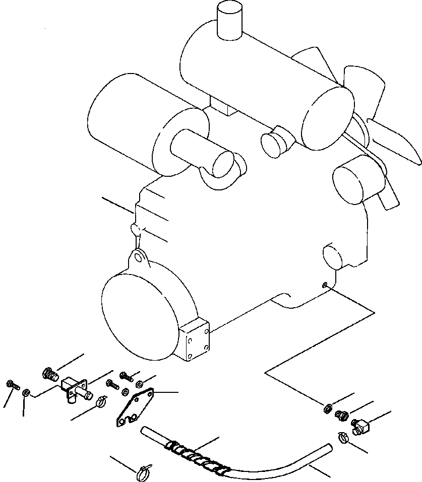 Схема запчастей Komatsu WA450-3L - FIG. B-A ДРЕНАЖ МАСЛА КОМПОНЕНТЫ ДВИГАТЕЛЯ