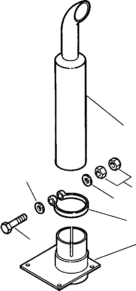 Схема запчастей Komatsu WA450-3L - FIG. B-A ВЫХЛОПНАЯ ТРУБА КОМПОНЕНТЫ ДВИГАТЕЛЯ