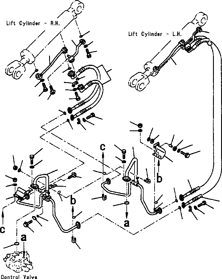 Схема запчастей Komatsu WA450-3L - FIG. H-7A ГИДРОЛИНИЯ - ЛИНИЯ ГИДРОЦИЛИНДРА ПОДЪЕМА - ДЛЯ E.C.S.S. ГИДРАВЛИКА