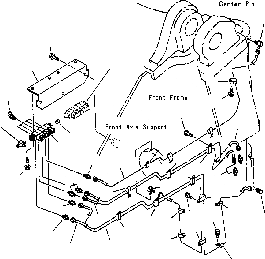 Схема запчастей Komatsu WA450-3L - FIG. J7-8A СМАЗ. СИСТЕМА - АВТОМАТИЧ. - ПЕРЕДН. РАМА ЦЕНТРАЛЬНЫЙ ПАЛЕЦ ОСНОВНАЯ РАМА И ЕЕ ЧАСТИ