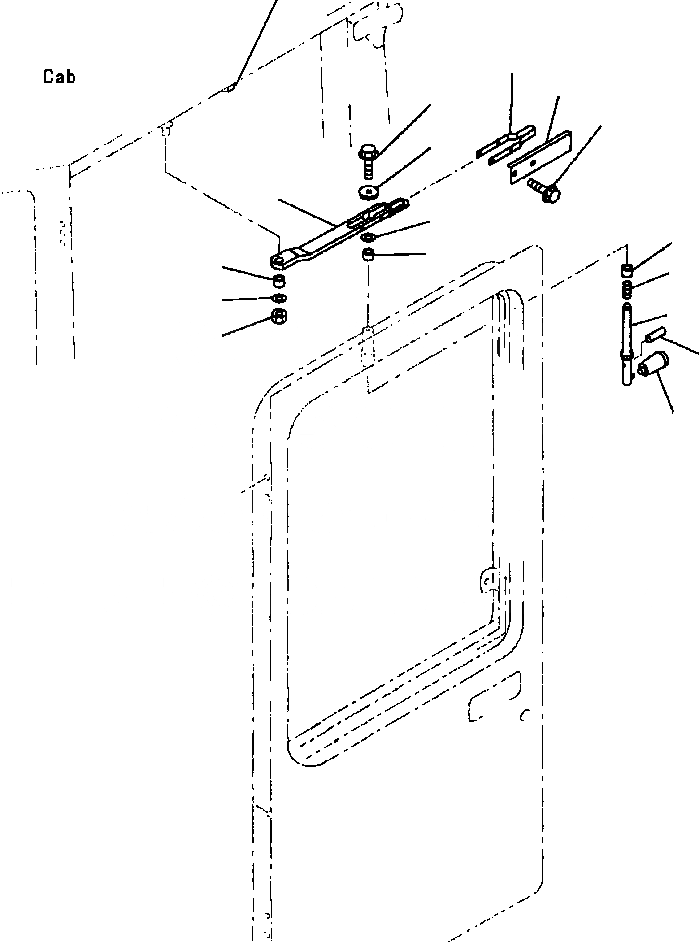 Схема запчастей Komatsu WA450-3L - FIG. K-A КАБИНА - ЧАСТИ ДВЕРИ - ЗАДН. HINGE КАБИНА ОПЕРАТОРА И СИСТЕМА УПРАВЛЕНИЯ
