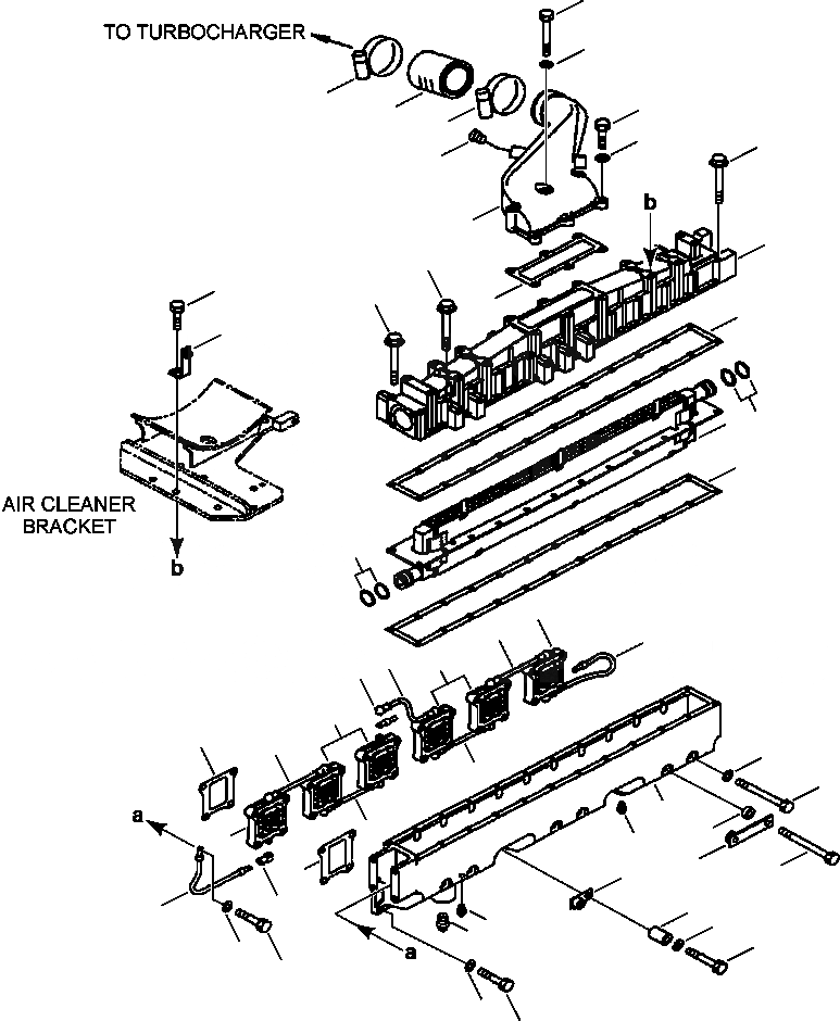 Схема запчастей Komatsu WA450-3MC - FIG. A-AF ПОСЛЕОХЛАДИТЕЛЬ И ТРУБОПРОВОД ВПУСКА ВОЗДУХА ДВИГАТЕЛЬ