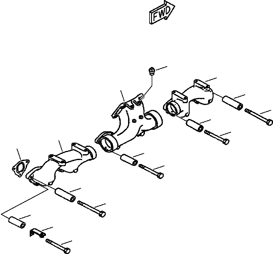 Схема запчастей Komatsu WA450-3MC - FIG. A-AD ВЫПУСКНОЙ КОЛЛЕКТОР ДВИГАТЕЛЬ