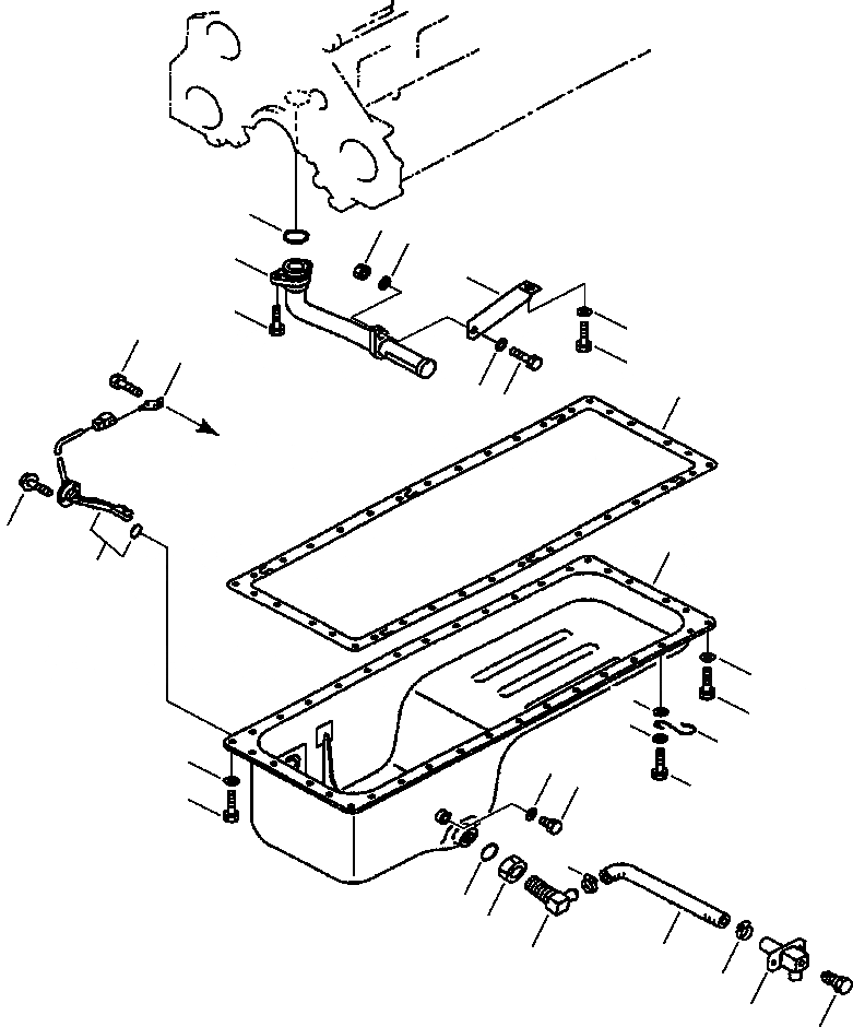 Схема запчастей Komatsu WA450-3MC - FIG. A-AG7 МАСЛЯНЫЙ ПОДДОН ДВИГАТЕЛЬ