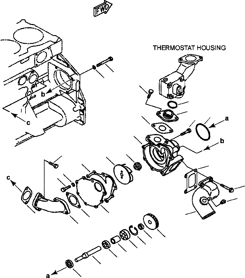 Схема запчастей Komatsu WA450-3MC - FIG. A-AH ВОДЯНАЯ ПОМПА ДВИГАТЕЛЬ