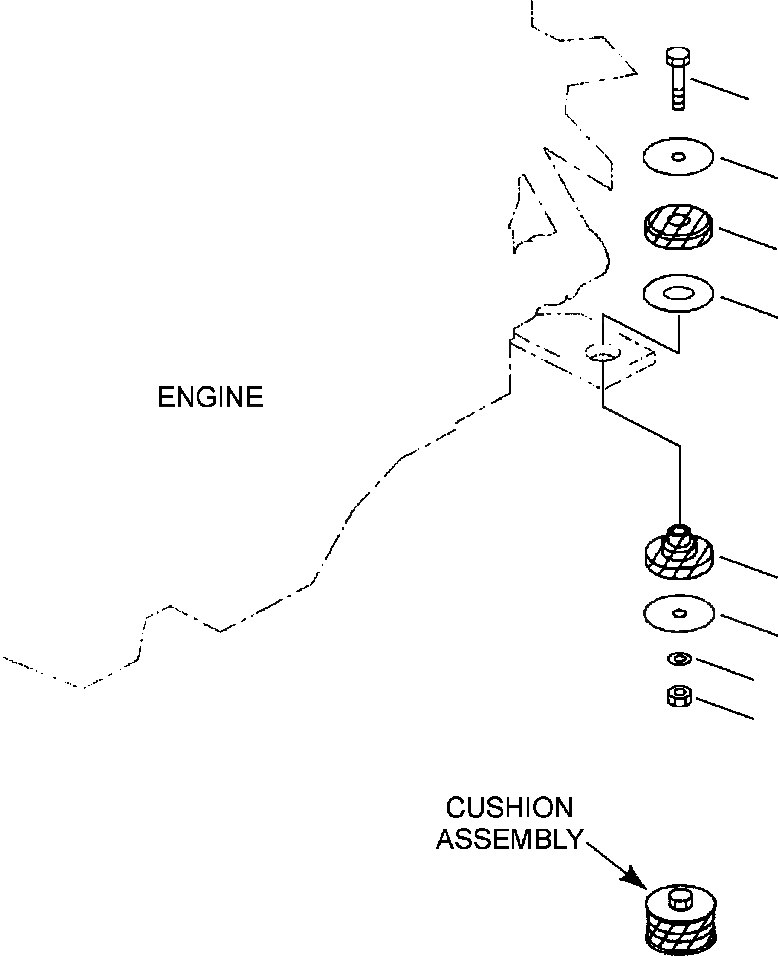 Схема запчастей Komatsu WA450-3MC - FIG. B-A КРЕПЛЕНИЕ ДВИГАТЕЛЯ КОМПОНЕНТЫ ДВИГАТЕЛЯ