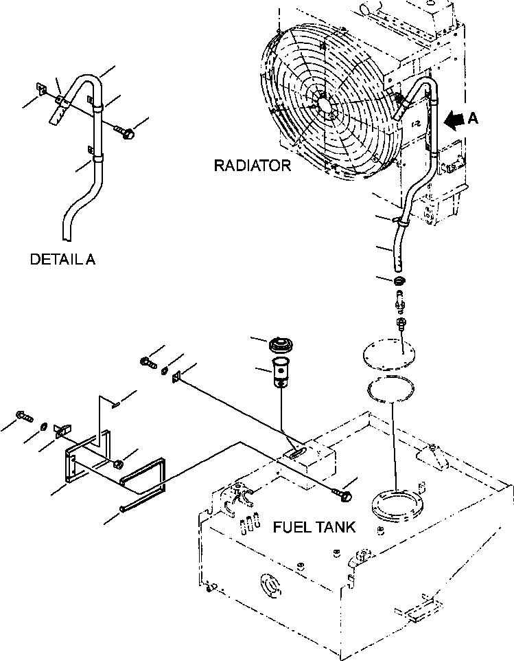 Схема запчастей Komatsu WA450-3MC - FIG. D-A ТОПЛИВН. БАК. - СИСТЕМА ТРУБОК ТОПЛИВН. БАК. AND КОМПОНЕНТЫ