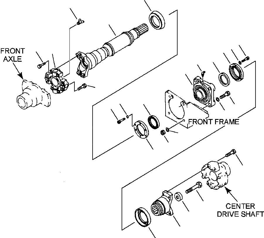 Схема запчастей Komatsu WA450-3MC - FIG. F-A ВЕДУЩ. ВАЛ - ПЕРЕДН. СИЛОВАЯ ПЕРЕДАЧА И КОНЕЧНАЯ ПЕРЕДАЧА