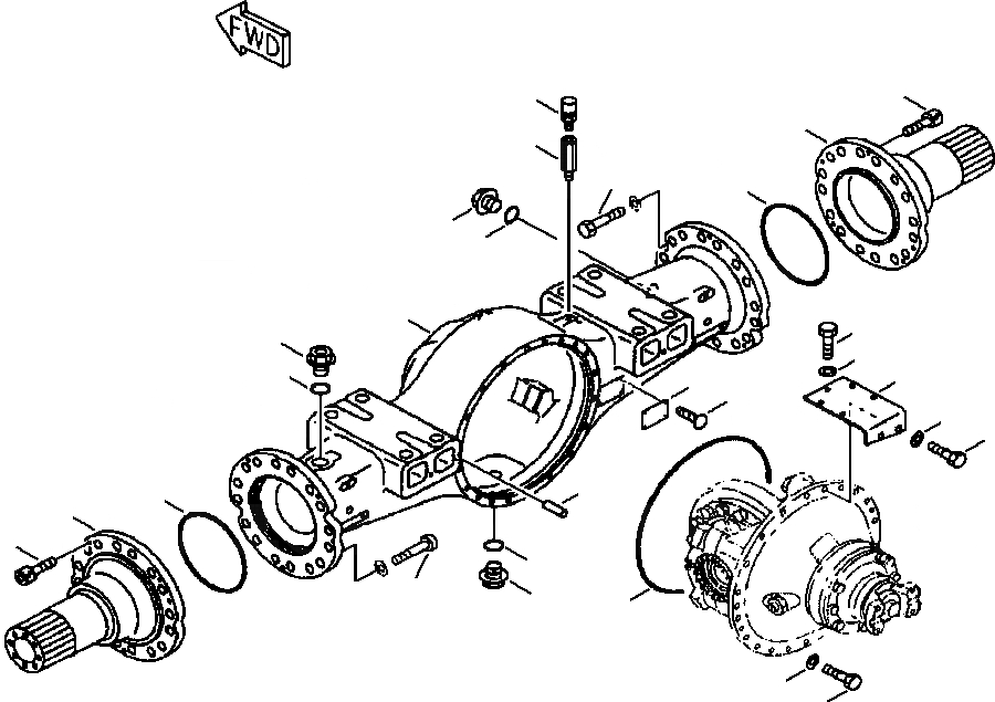 Схема запчастей Komatsu WA450-3MC - FIG. F-A ПЕРЕДНИЙ МОСТ - СТАНДАРТН. КОЖУХ СИЛОВАЯ ПЕРЕДАЧА И КОНЕЧНАЯ ПЕРЕДАЧА