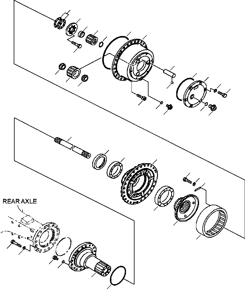 Схема запчастей Komatsu WA450-3MC - FIG. F-A ЗАДН. МОСТ - КОНЕЧНАЯ ПЕРЕДАЧА СИЛОВАЯ ПЕРЕДАЧА И КОНЕЧНАЯ ПЕРЕДАЧА
