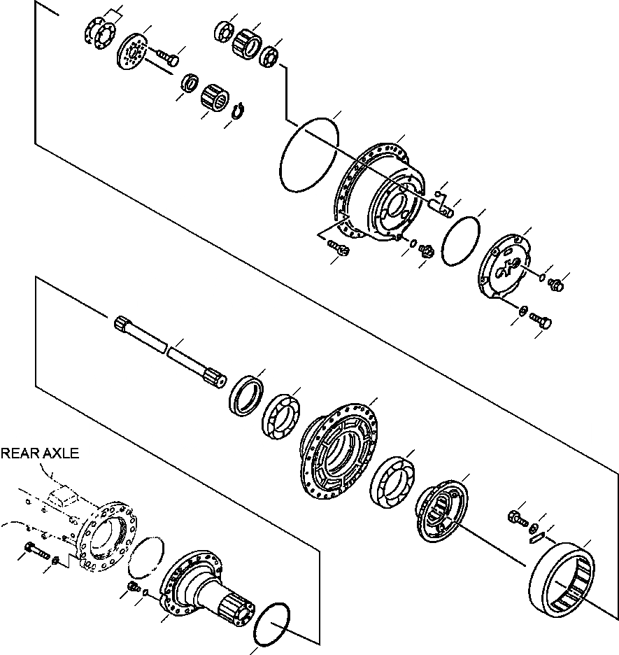 Схема запчастей Komatsu WA450-3MC - FIG. F-7A ЗАДН. МОСТ - САМОБЛОКИР. ДИФФЕРЕНЦ. - КОНЕЧНАЯ ПЕРЕДАЧА СИЛОВАЯ ПЕРЕДАЧА И КОНЕЧНАЯ ПЕРЕДАЧА