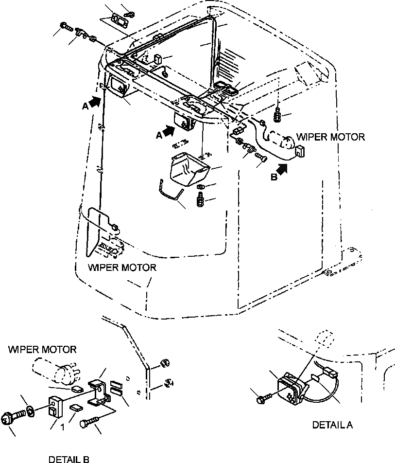Схема запчастей Komatsu WA450-3MC - FIG. K-7A КАБИНА - EARLIER ВЕРСИЯ - ЭЛЕКТРИКА КАБИНА ОПЕРАТОРА И СИСТЕМА УПРАВЛЕНИЯ