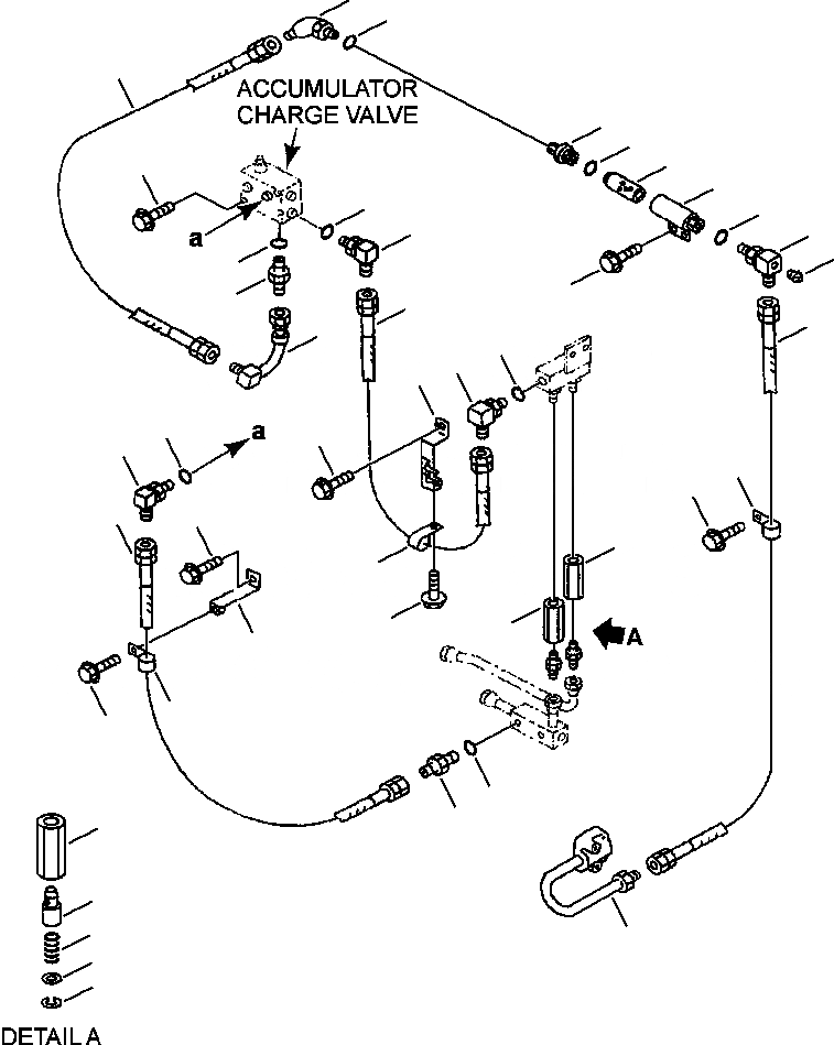 Схема запчастей Komatsu WA450-3MC - FIG. K-A УПРАВЛ-Е ТОРМОЗОМ - PPC НАСОС - КЛАПАН АККУМУЛЯТОРА КАБИНА ОПЕРАТОРА И СИСТЕМА УПРАВЛЕНИЯ