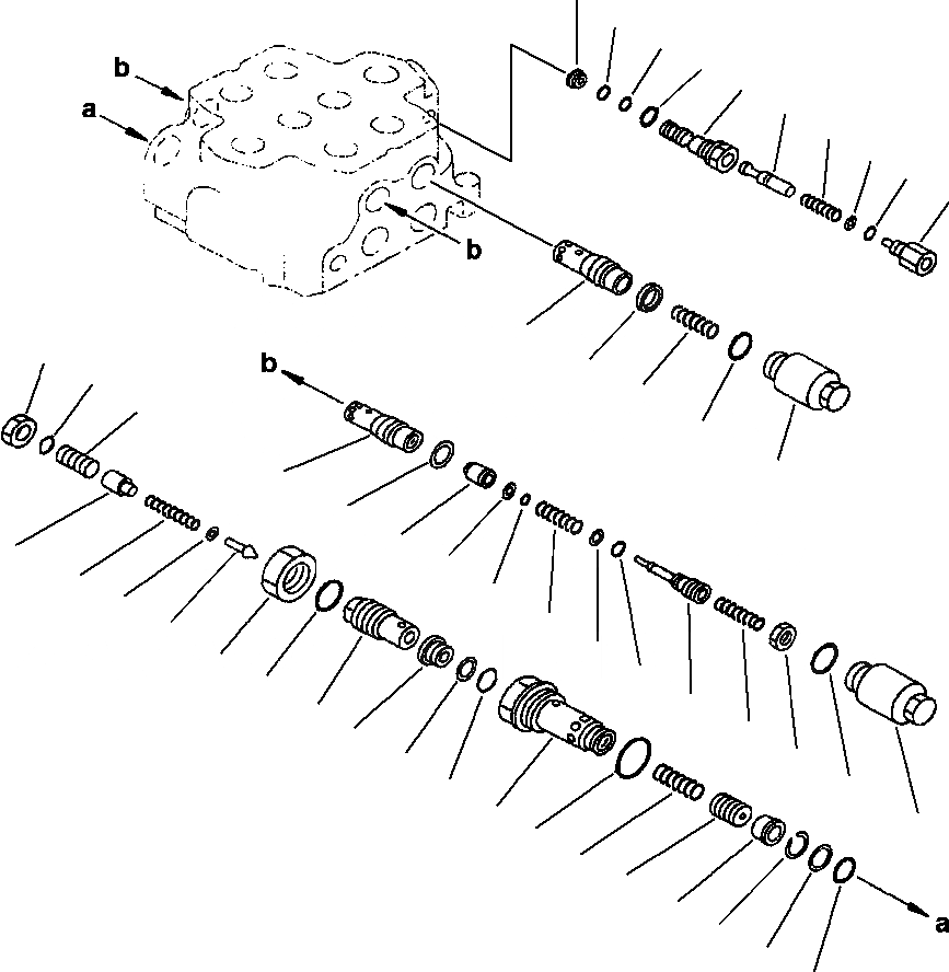 Схема запчастей Komatsu WA450-3MC - FIG. Y-A TWO-СЕКЦ. УПРАВЛЯЮЩ. КЛАПАН - RELIEF, ВСАСЫВ., И КЛАПАН БЕЗОПАСНОСТИS ОСНОВН. КОМПОНЕНТЫ И РЕМКОМПЛЕКТЫ