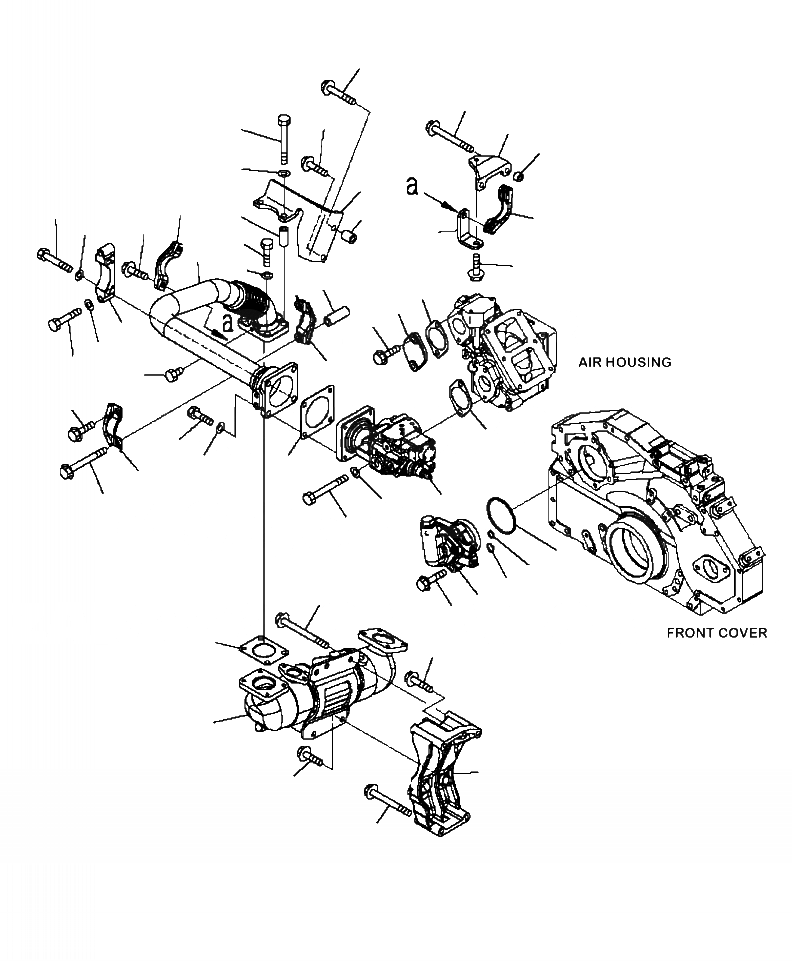 Схема запчастей Komatsu WA470-6 - A-AA ВЫПУСКН. GAS RECIRCULATION EGR КЛАПАН И ОХЛАДИТЕЛЬ КРЕПЛЕНИЕ ДВИГАТЕЛЬ