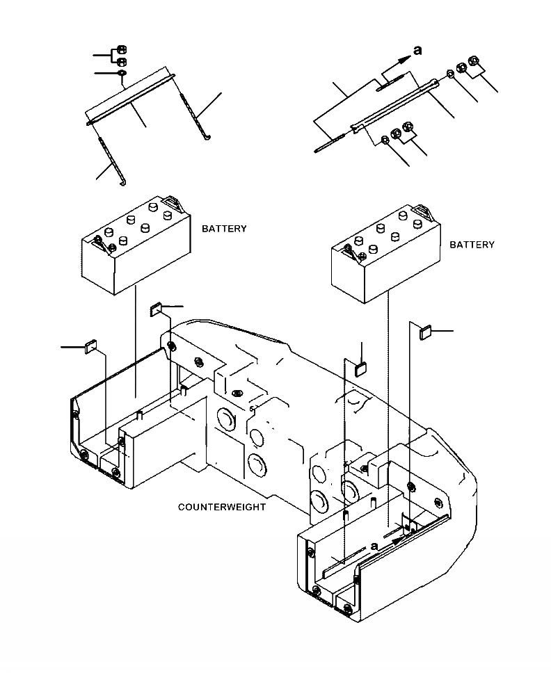 Схема запчастей Komatsu WA470-6 - E-A КОРПУС АККУМУЛЯТОРА АККУМУЛЯТОР HOLD DOWN ЭЛЕКТРИКА