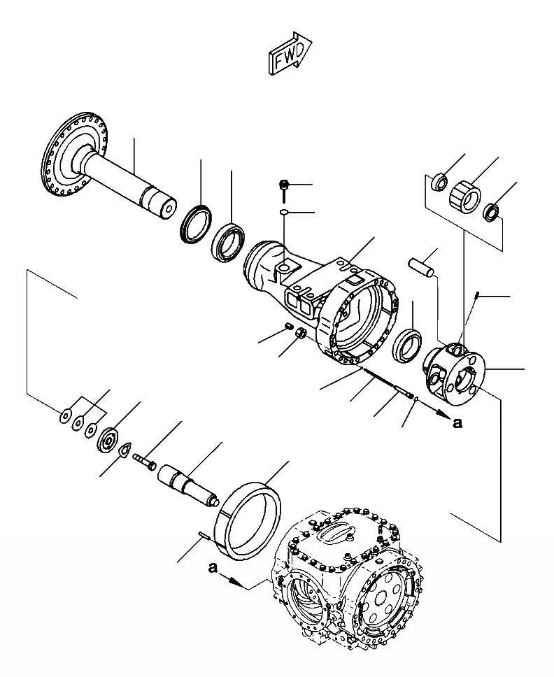 Схема запчастей Komatsu WA470-6 - F-B ПЕРЕДНИЙ МОСТ КОНЕЧНАЯ ПЕРЕДАЧА ЛЕВ. СИЛОВАЯ ПЕРЕДАЧА И КОНЕЧНАЯ ПЕРЕДАЧА