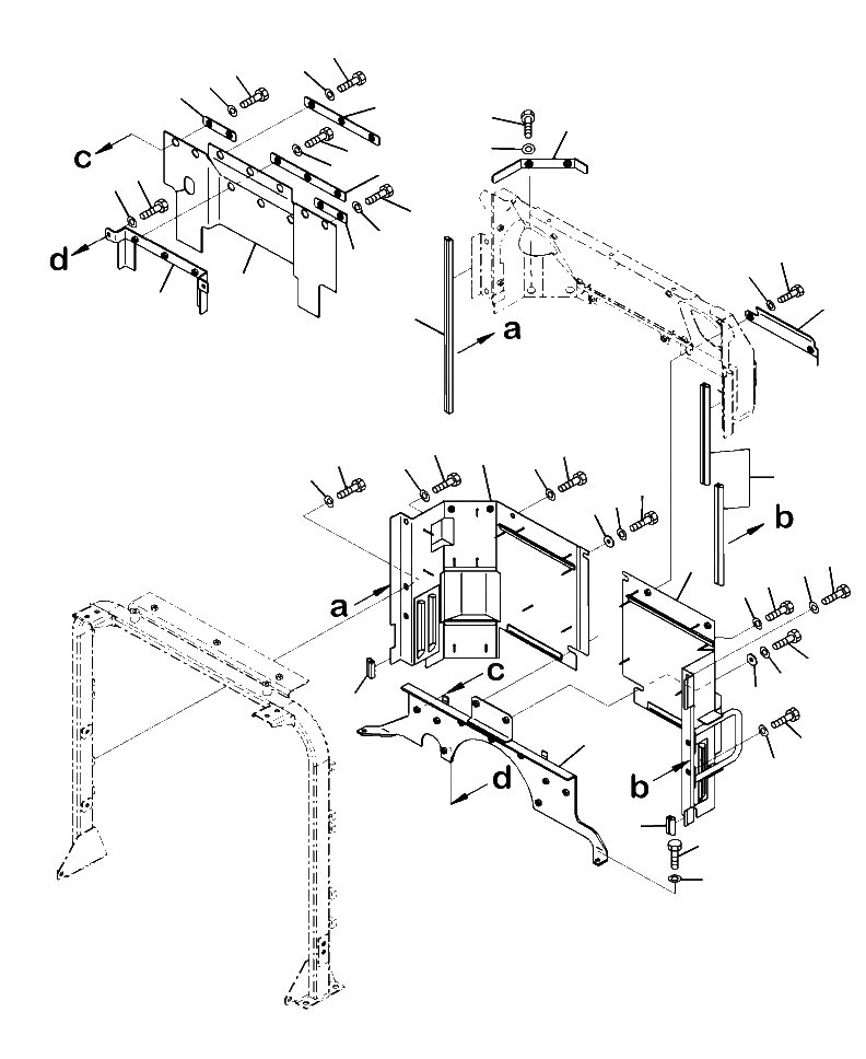 Схема запчастей Komatsu WA470-6 - M-A КАПОТ ЗАДН. ДЕФЛЕКТОРS ЧАСТИ КОРПУСА