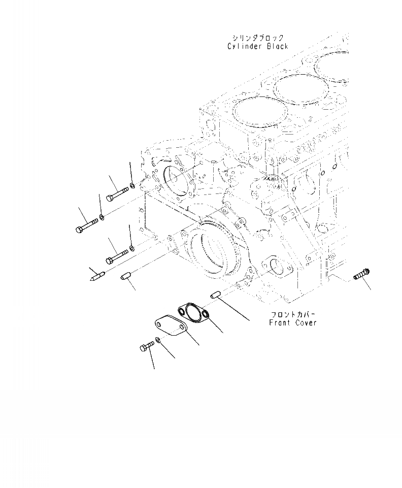 Схема запчастей Komatsu WA470-7 - A- ЭЛЕМЕНТЫ ПЕРЕДН. КРЫШКИ КРЕПЛЕНИЕ БОЛТ И POINTER ДВИГАТЕЛЬ