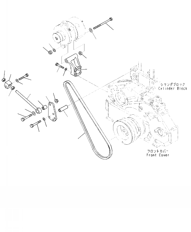 Схема запчастей Komatsu WA470-7 - A- ГЕНЕРАТОР AMP, ЭЛЕМЕНТЫ КРЕПЛЕНИЯ ДВИГАТЕЛЬ