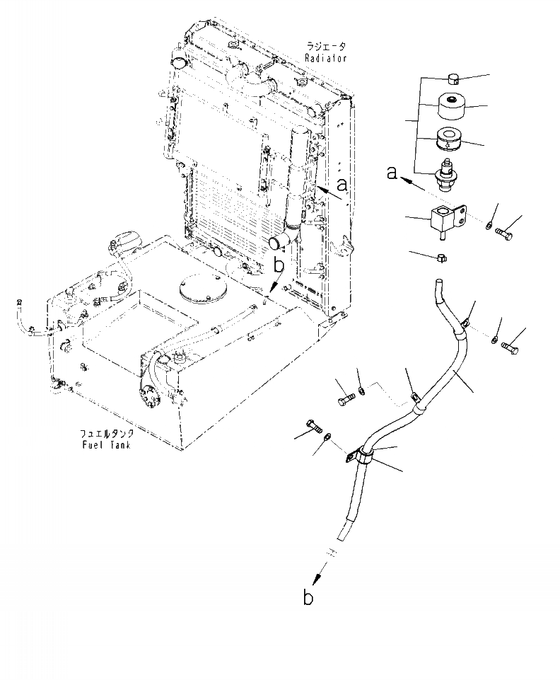 Схема запчастей Komatsu WA470-7 - C- РАДИАТОР САПУН, ТОПЛИВН. БАК. СИСТЕМА ОХЛАЖДЕНИЯ