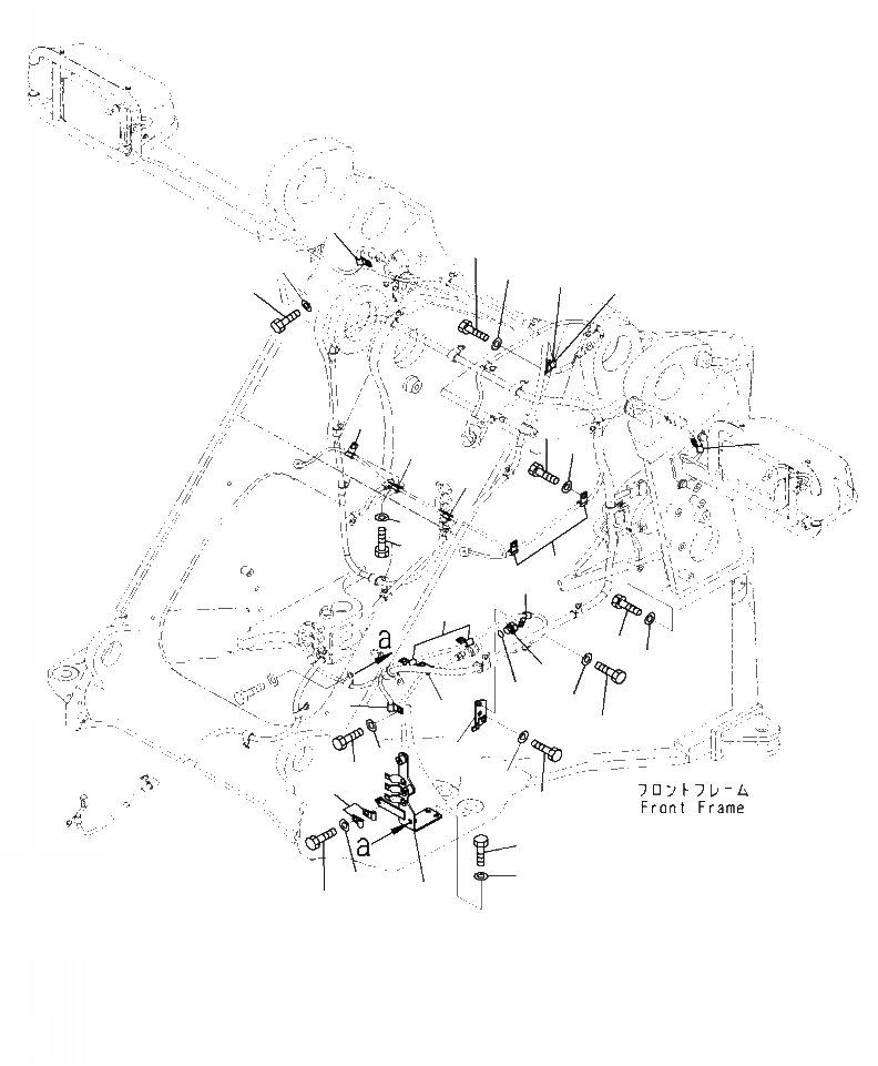 Схема запчастей Komatsu WA470-7 - E- ПЕРЕДН. ПРОВОДКА ПРОВОДКА КРЕПЛЕНИЕ ЭЛЕКТРИКА