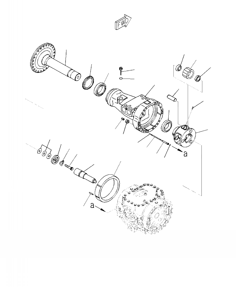 Схема запчастей Komatsu WA470-7 - F- ПЕРЕДНИЙ МОСТ КОНЕЧНАЯ ПЕРЕДАЧА ЛЕВ. СИЛОВАЯ ПЕРЕДАЧА И КОНЕЧНАЯ ПЕРЕДАЧА