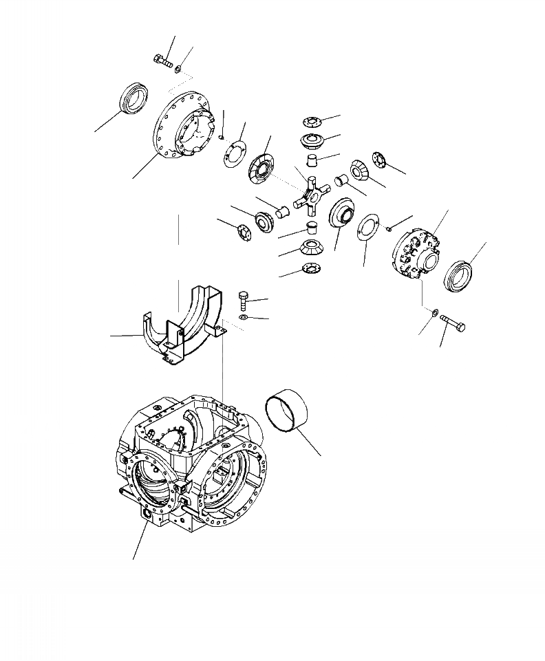 Схема запчастей Komatsu WA470-7 - F- ЗАДН. МОСТ ДИФФЕРЕНЦ., КОРПУС И КОЖУХ СИЛОВАЯ ПЕРЕДАЧА И КОНЕЧНАЯ ПЕРЕДАЧА