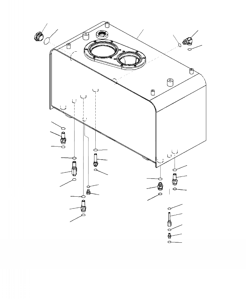 Схема запчастей Komatsu WA470-7 - H- ГИДРАВЛ МАСЛ. БАК БАК И ПАТРУБОК ГИДРАВЛИКА