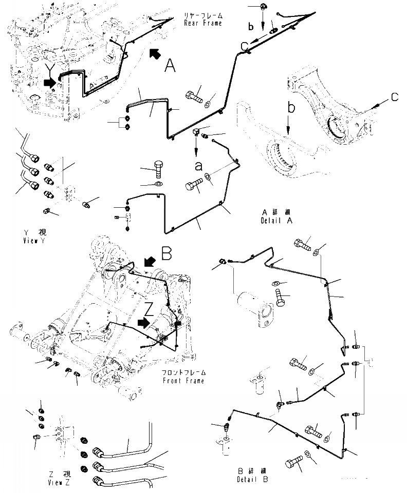 Схема запчастей Komatsu WA470-7 - J7- УДАЛЕНН. СИСТ. СМАЗКИ СИСТЕМА ОСНОВНАЯ РАМА И ЕЕ ЧАСТИ