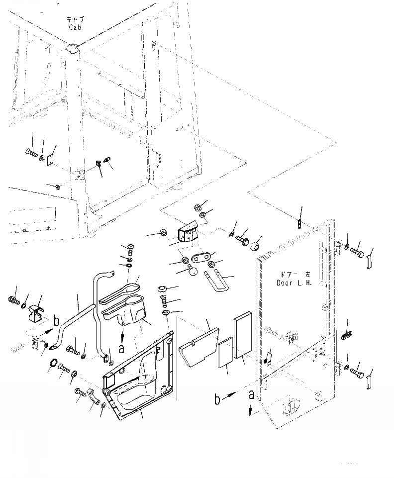 Схема запчастей Komatsu WA470-7 - K- КАБИНА ROPS И ОСНОВН. КОНСТРУКЦИЯ ГРУППА ДВЕРЬ, ЛЕВ. (/) OPERATORXD S ОБСТАНОВКА И СИСТЕМА УПРАВЛЕНИЯ