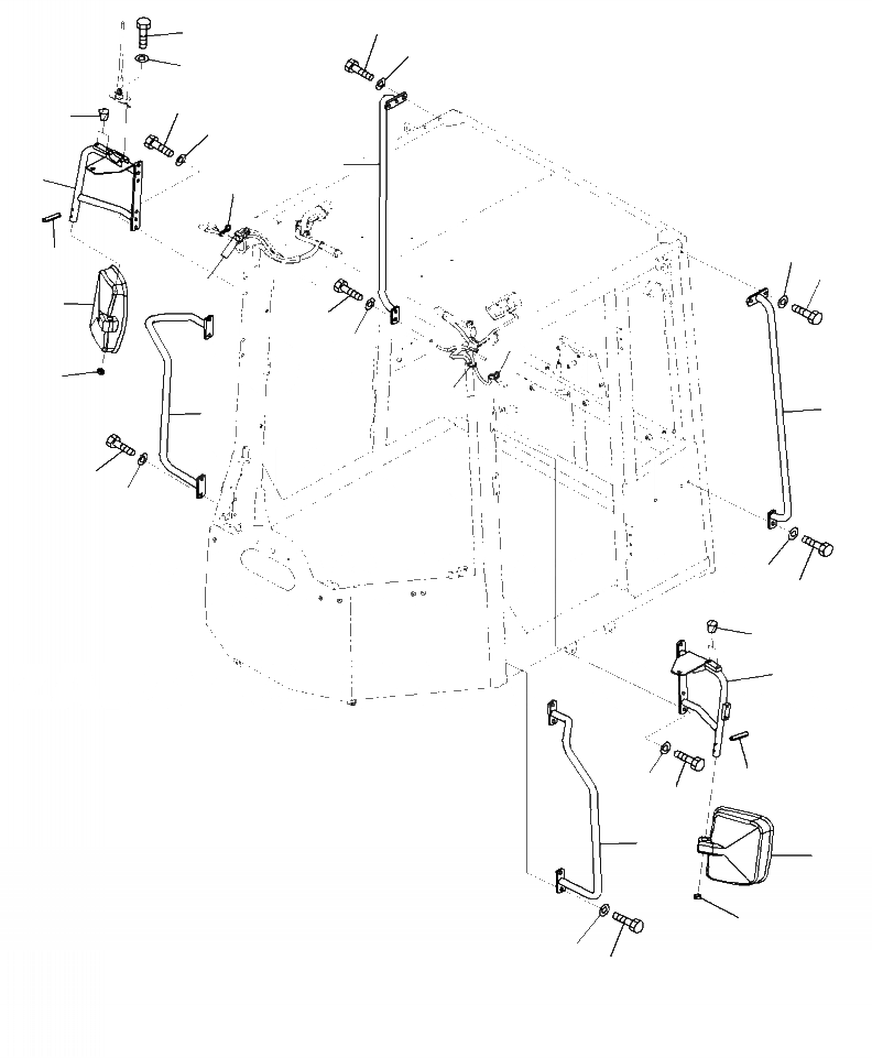Схема запчастей Komatsu WA470-7 - M- MIRROR ЧАСТИ КОРПУСА