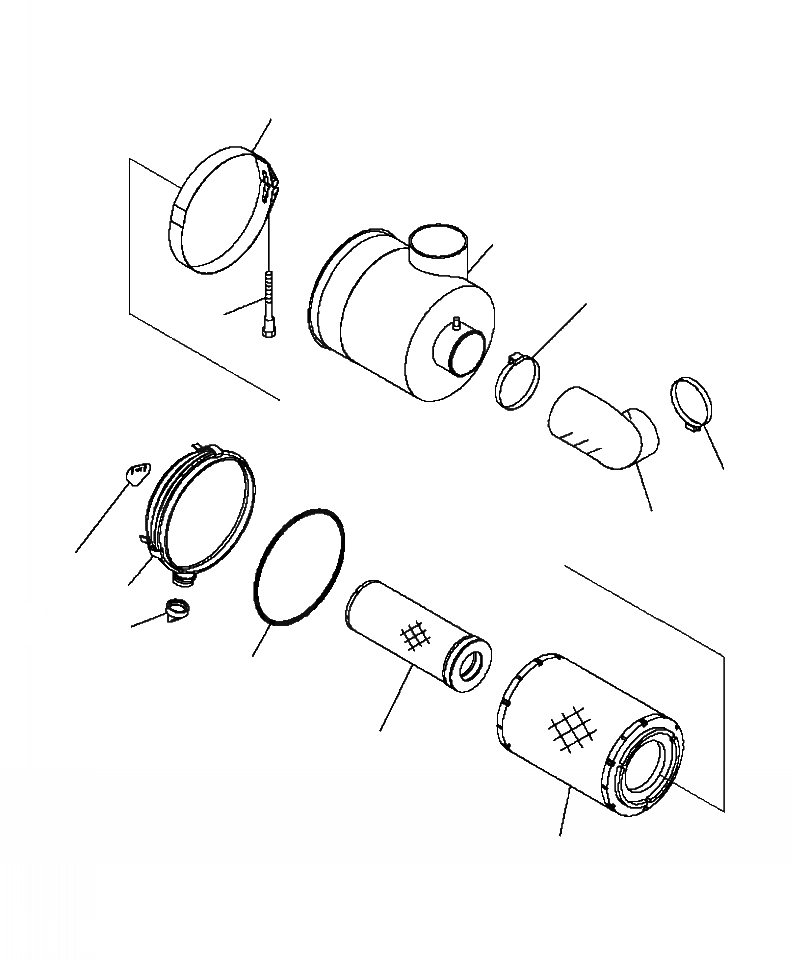 Схема запчастей Komatsu WA470-6 - B-A ВОЗДУХООЧИСТИТЕЛЬ ASSEMBLY КОМПОНЕНТЫ ДВИГАТЕЛЯ