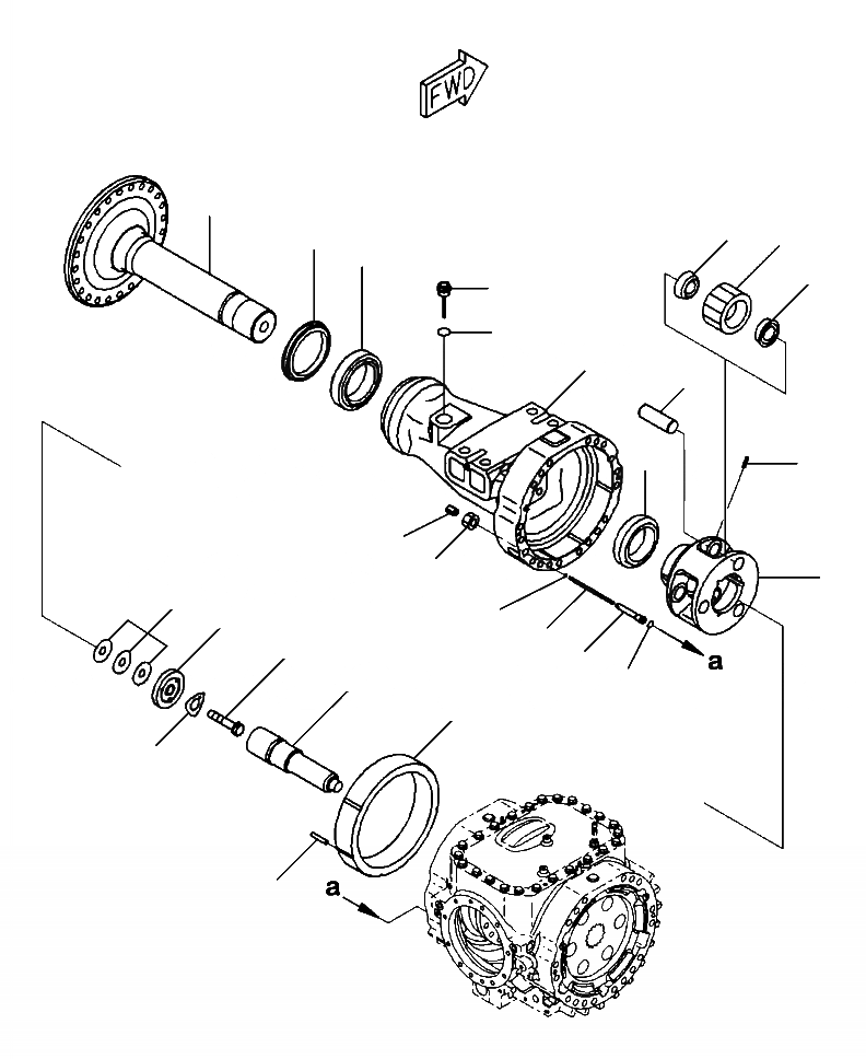 Схема запчастей Komatsu WA470-6 - F-B ПЕРЕДНИЙ МОСТ КОНЕЧНАЯ ПЕРЕДАЧА ЛЕВ. СИЛОВАЯ ПЕРЕДАЧА И КОНЕЧНАЯ ПЕРЕДАЧА