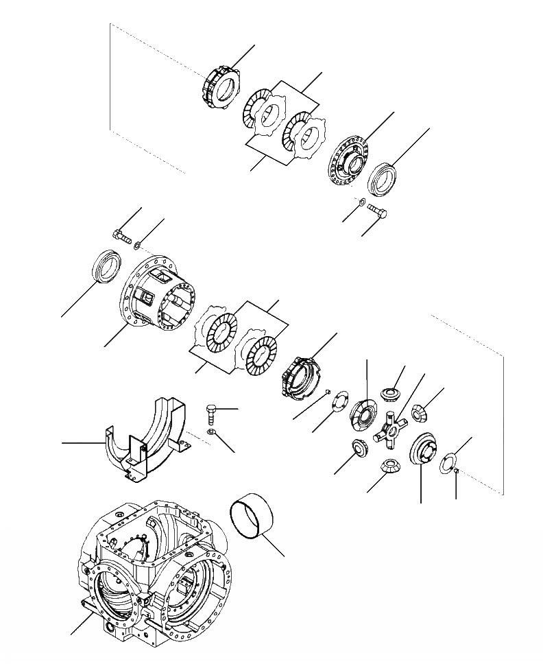 Схема запчастей Komatsu WA470-6 - F-B ЗАДН. МОСТ САМОБЛОКИР. ДИФФЕРЕНЦ. (/) СИЛОВАЯ ПЕРЕДАЧА И КОНЕЧНАЯ ПЕРЕДАЧА