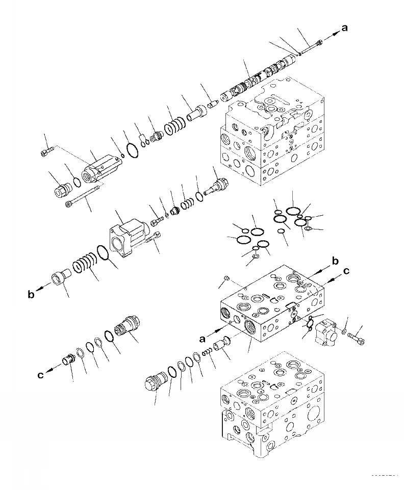 Схема запчастей Komatsu WA470-6 - H-A УПРАВЛЯЮЩ. КЛАПАН 3-Х СЕКЦИОНН. КЛАПАН (/) ГИДРАВЛИКА