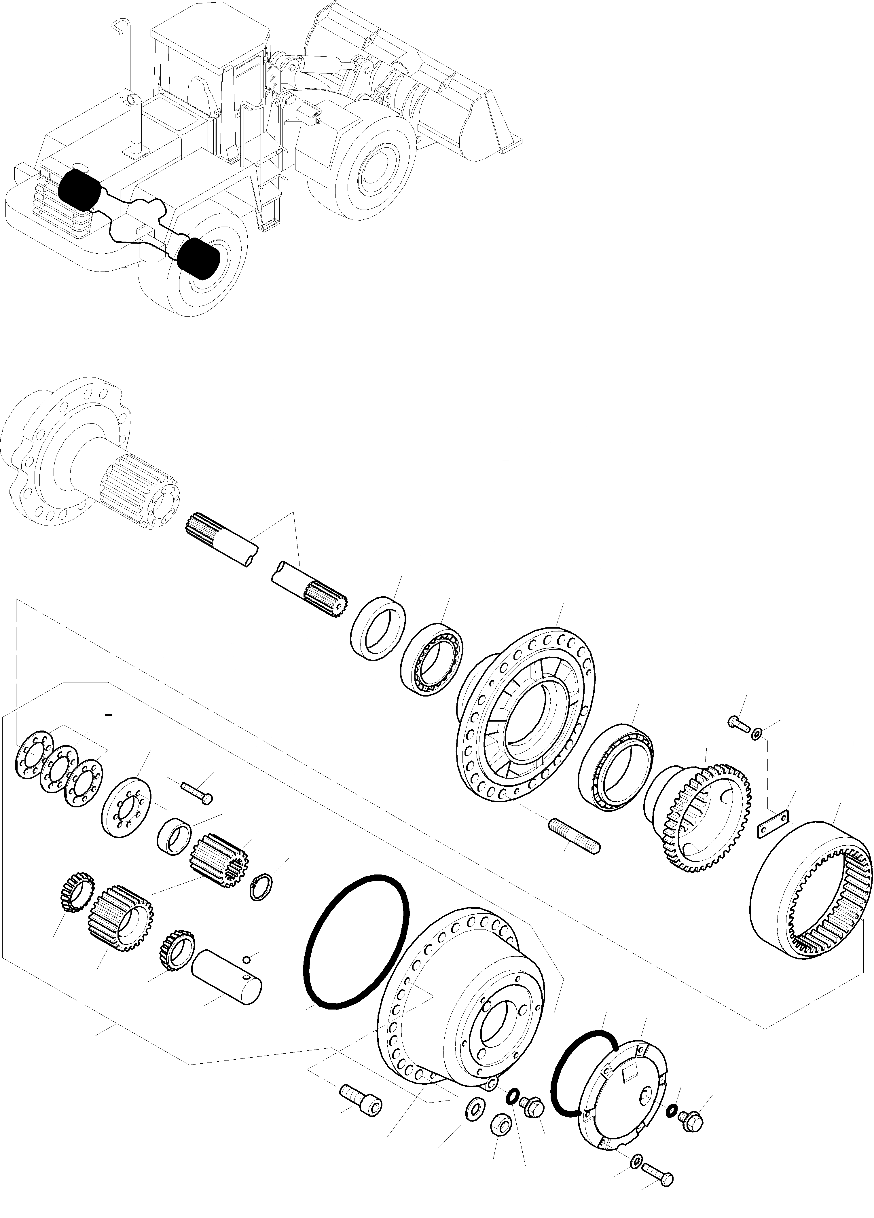 Схема запчастей Komatsu WA470-3 Active - PLANETARY ПРИВОД 8 ПЕРЕДНИЙ МОСТ