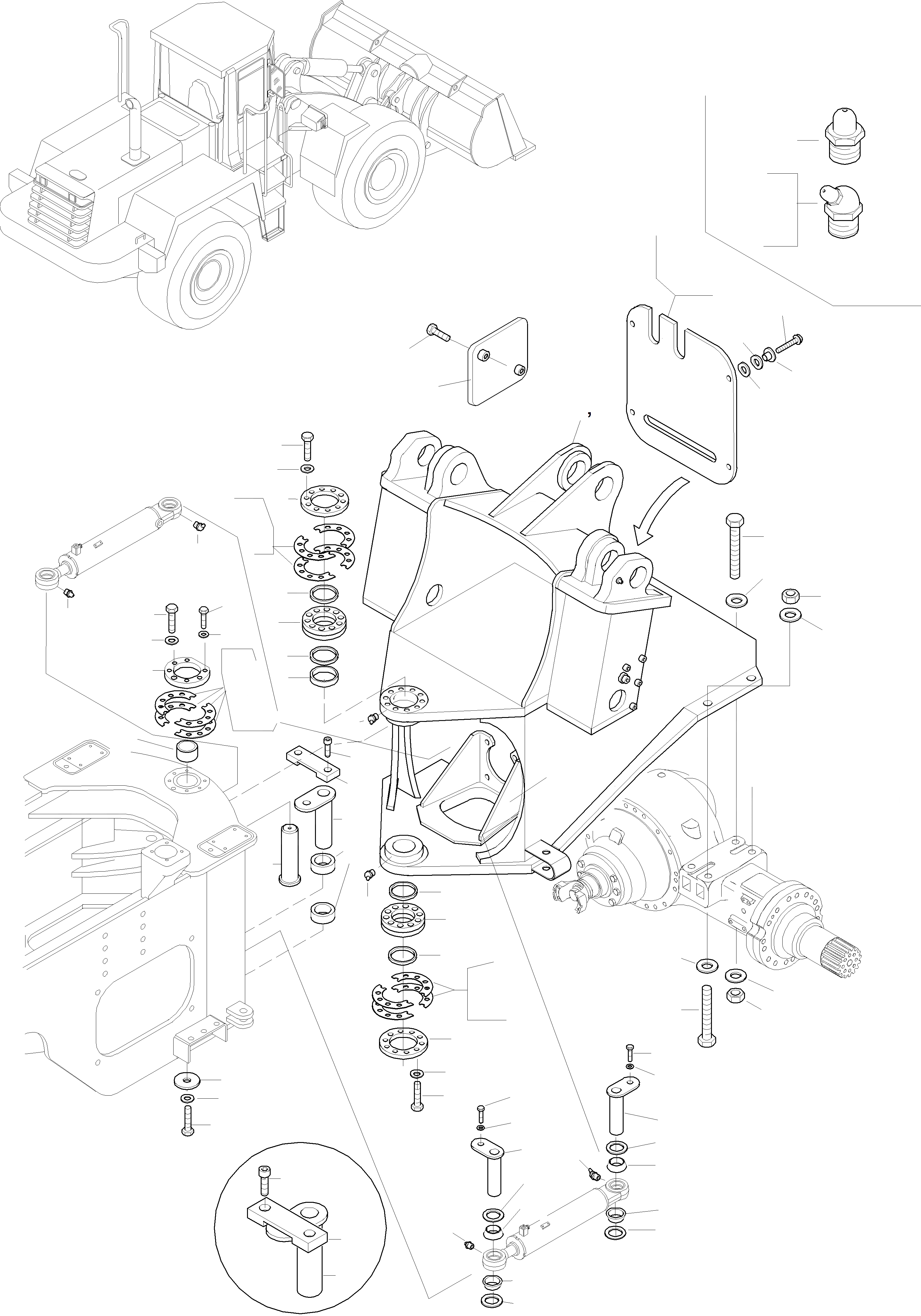 Схема запчастей Komatsu WA470-3 Active - ПЕРЕДН. РАМА РАМА