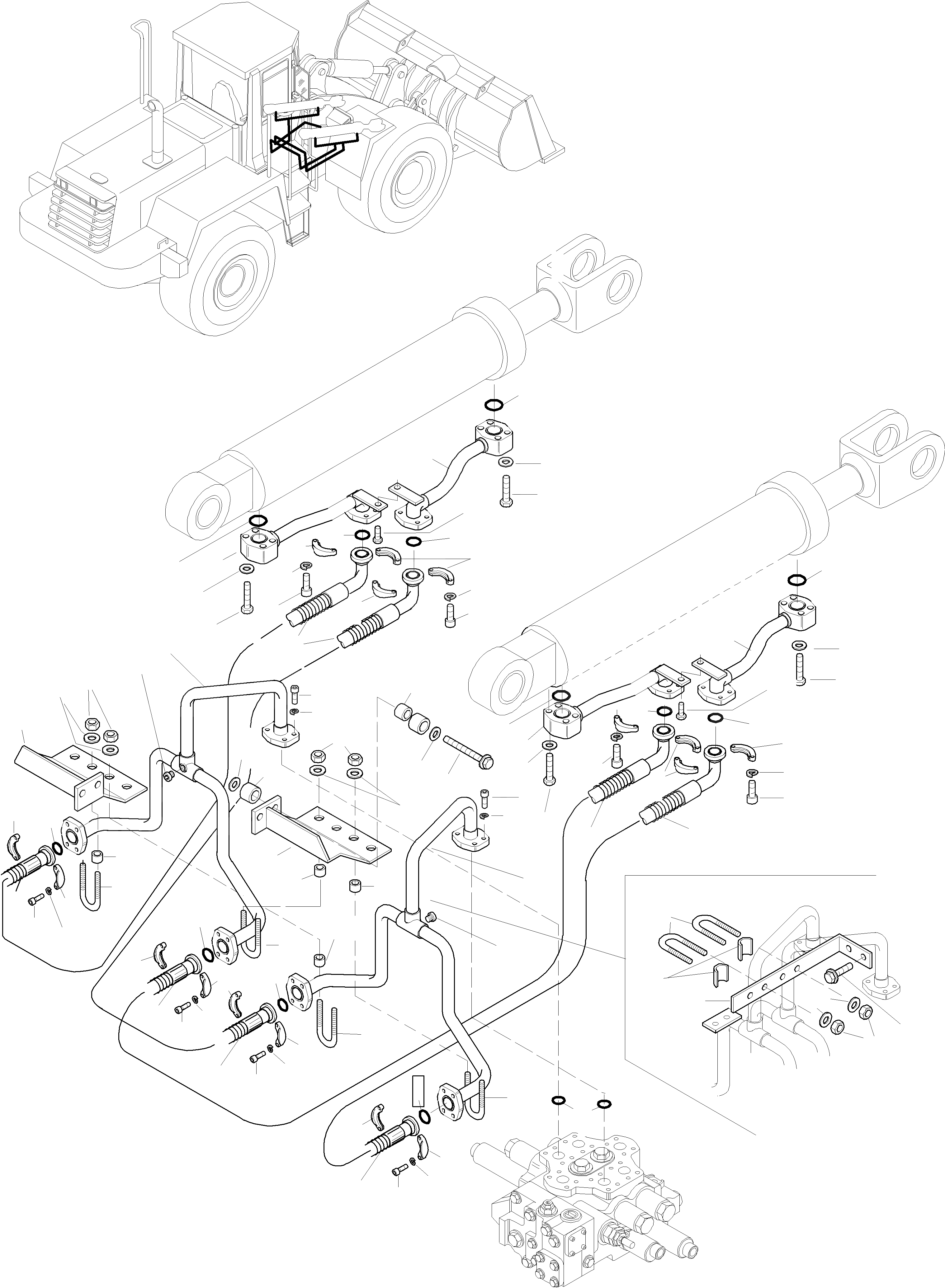 Схема запчастей Komatsu WA470-3 Active - ГИДРОЦИЛИНДР ПОДЪЕМА И ТРУБЫS ГИДРАВЛИКА