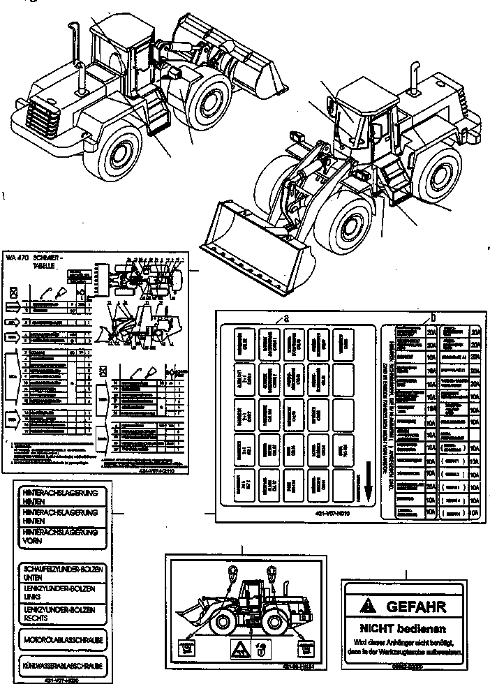 Схема запчастей Komatsu WA470-3 Active - ТАБЛИЧКИS, ПОРТУГАЛ. ИНСТРУМЕНТ, АКСЕССУАРЫ, БУКВЕНН.