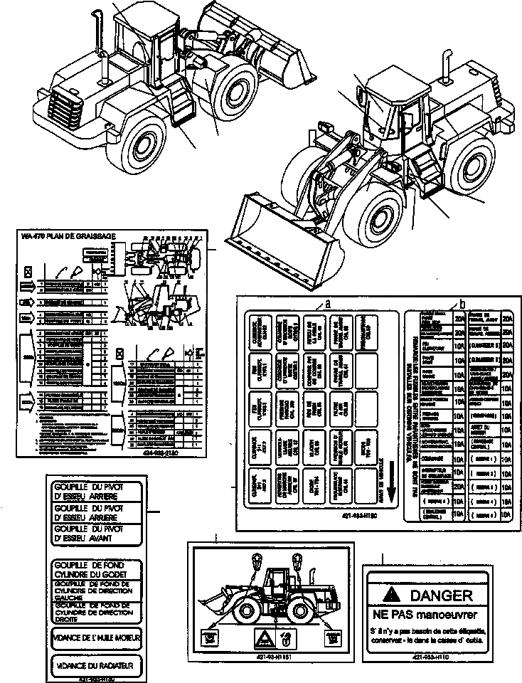 Схема запчастей Komatsu WA470-3 Active - ТАБЛИЧКИS, ФРАНЦИЯ ИНСТРУМЕНТ, АКСЕССУАРЫ, БУКВЕНН.