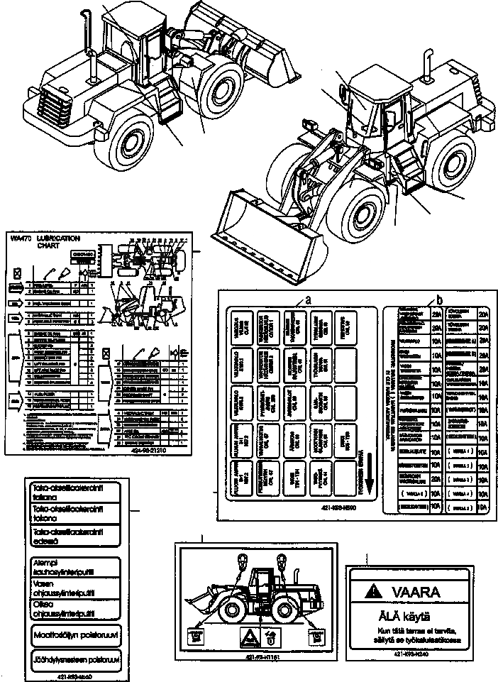 Схема запчастей Komatsu WA470-3 Active - ТАБЛИЧКИS, FINNISH ИНСТРУМЕНТ, АКСЕССУАРЫ, БУКВЕНН.