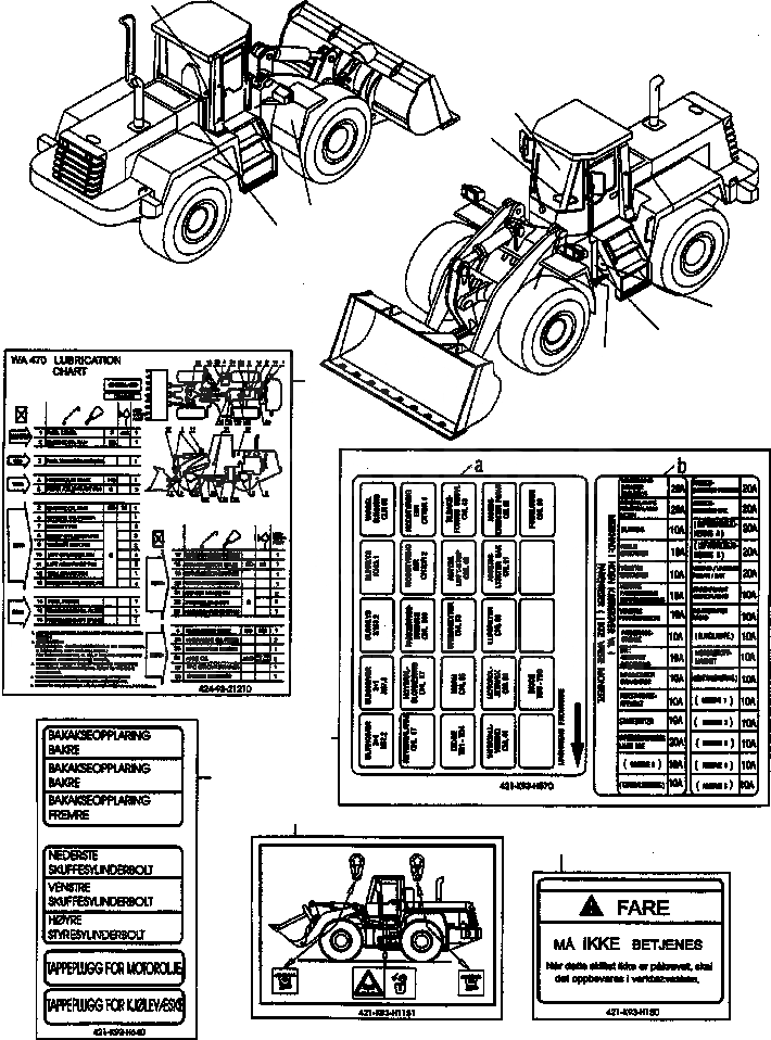 Схема запчастей Komatsu WA470-3 Active - ТАБЛИЧКИS, NORWEGIAN ИНСТРУМЕНТ, АКСЕССУАРЫ, БУКВЕНН.