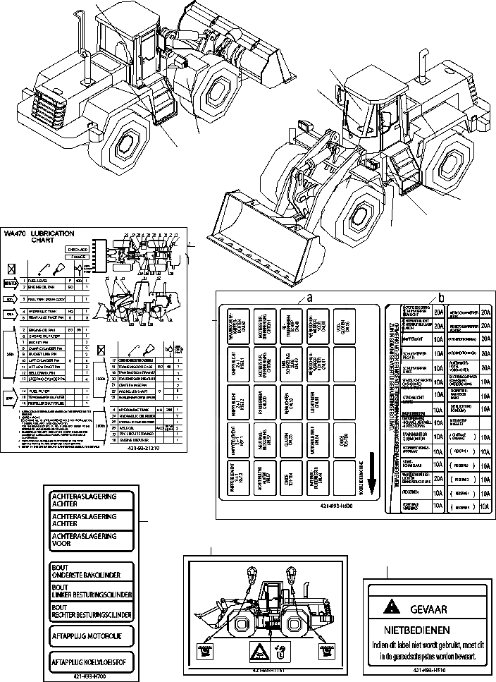 Схема запчастей Komatsu WA470-3 Active - ТАБЛИЧКИS, DUTCH ИНСТРУМЕНТ, АКСЕССУАРЫ, БУКВЕНН.