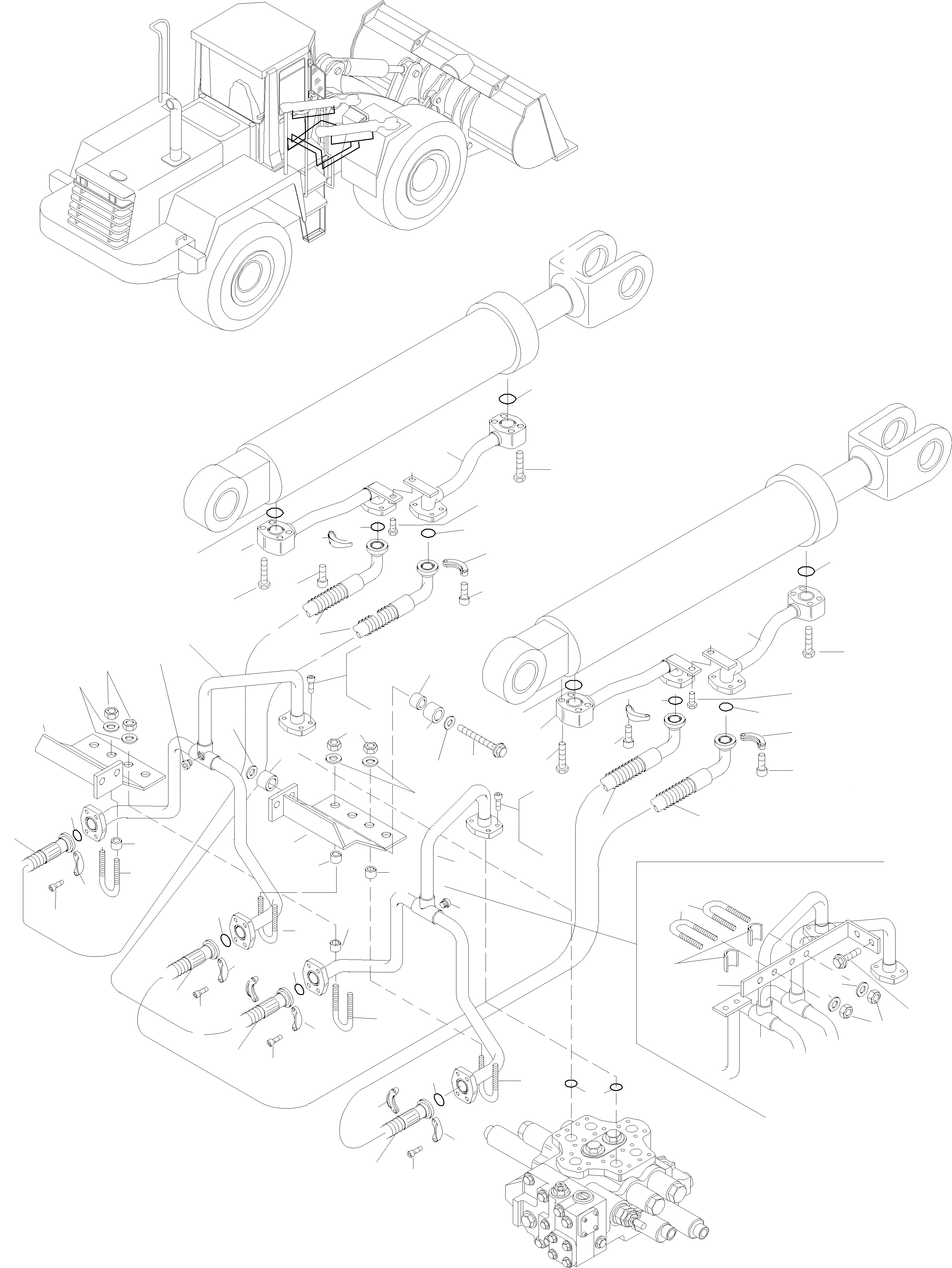 Схема запчастей Komatsu WA470-3 Active - ГИДРОЦИЛИНДР ПОДЪЕМА И ТРУБЫS ГИДРАВЛИКА