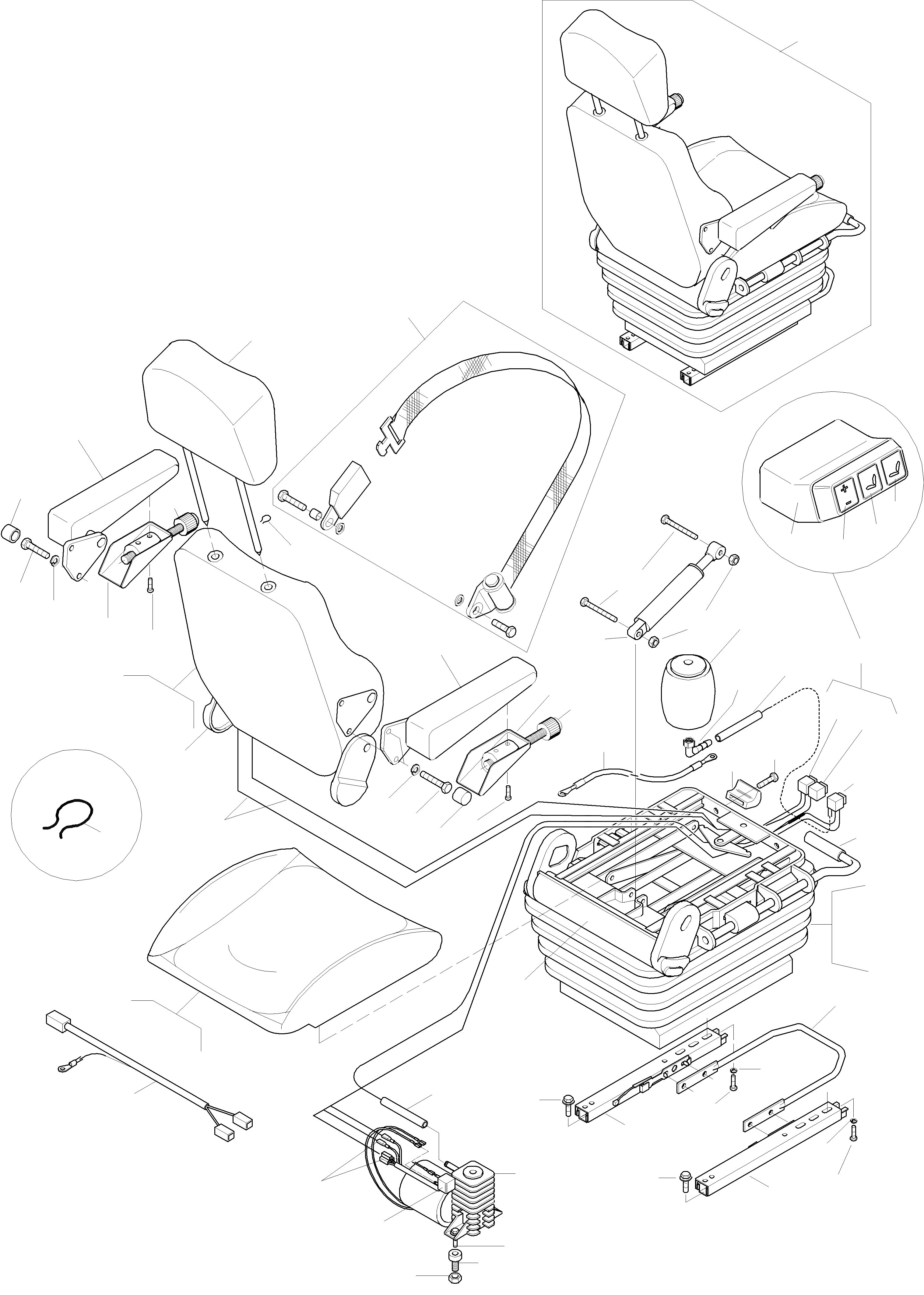 Схема запчастей Komatsu WA470-3 Active - ПРИВОДRS СИДЕНЬЕ, ATTACHING ЧАСТИ, С ВОЗД. ПОДВЕСКА ПРИВОДRS КАБИНА
