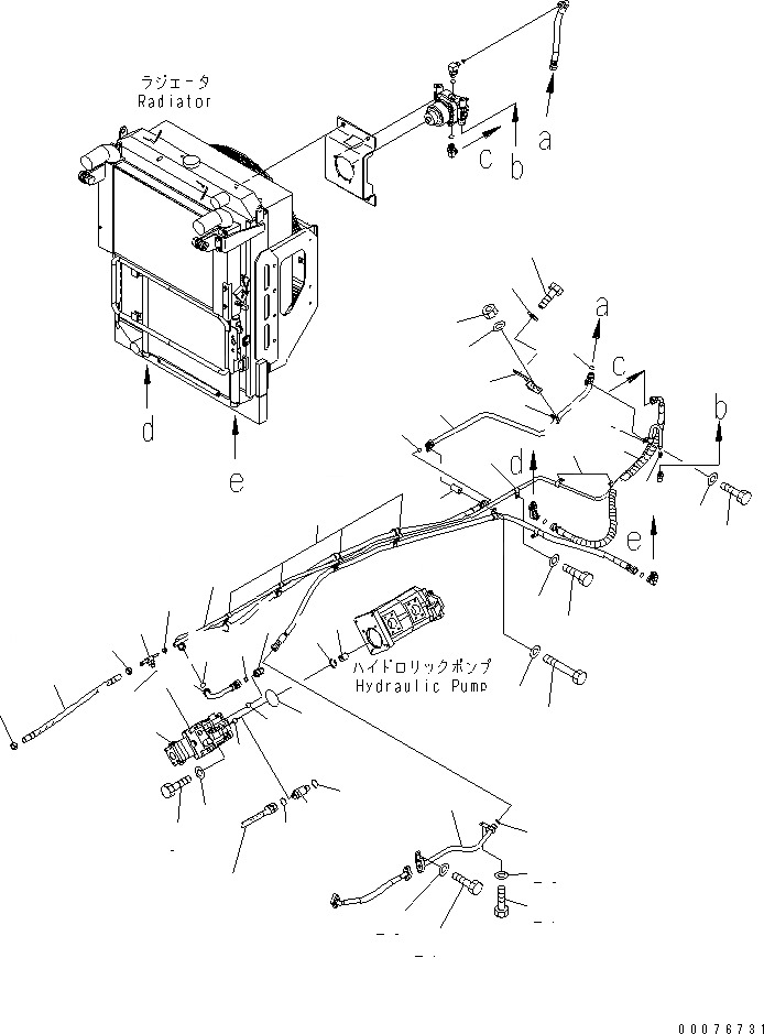 Схема запчастей Komatsu WA480-5L - ПРИВОД ВЕНТИЛЯТОРА ТРУБЫ (ДЛЯ ORBITROL РУЛЕВ. УПРАВЛЕНИЕ) ГИДРАВЛИКА