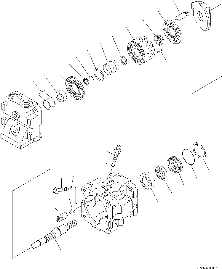 Схема запчастей Komatsu WA480-5L - ОСНОВН. НАСОС (/) ГИДРАВЛИКА
